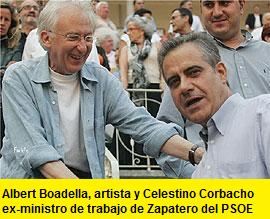 Albert Boadella  y Celestino Corbacho en los toros